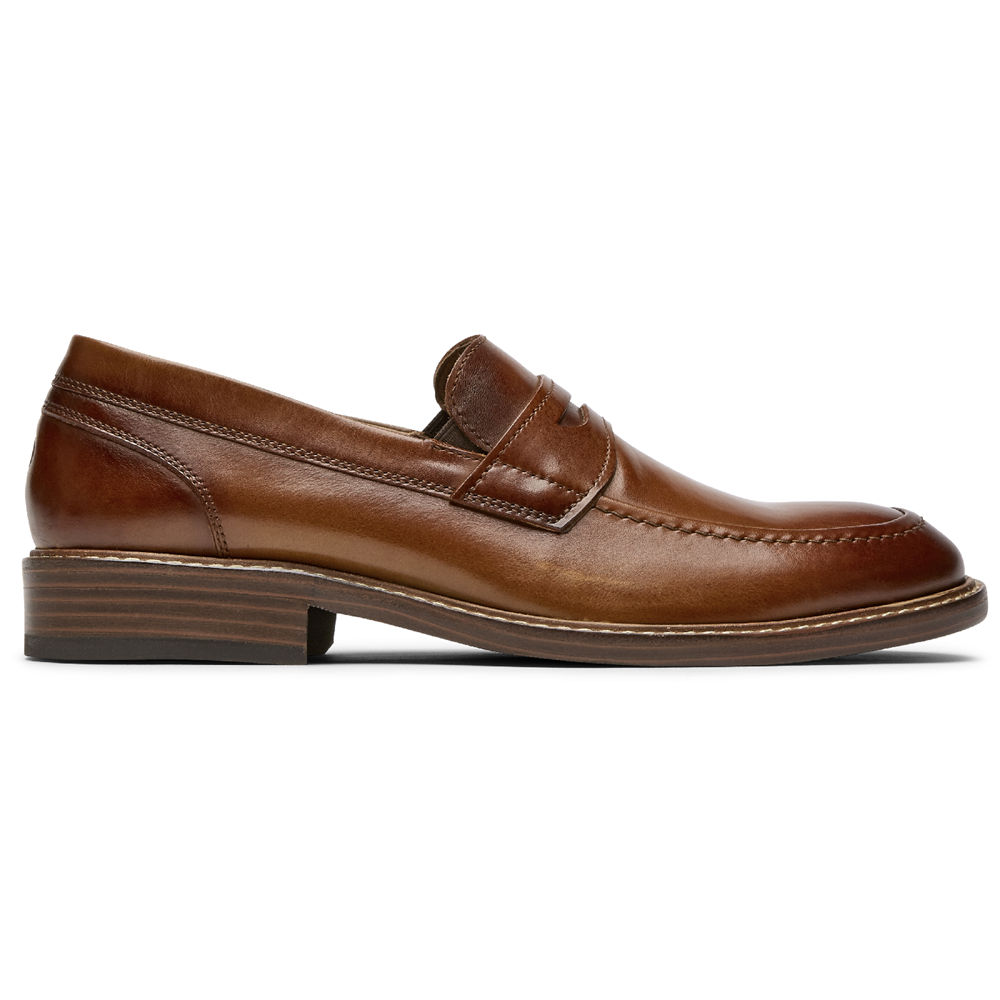 Rockport Singapore Mens Loafers - Kenton Penny Brown - YK4712385